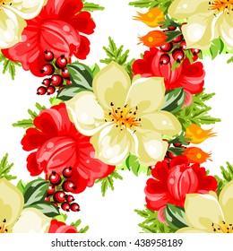 Abstract elegance seamless pattern with floral background