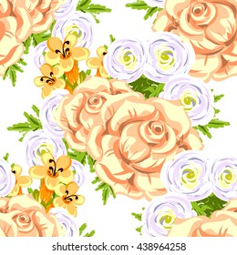 Abstract elegance seamless pattern with floral background