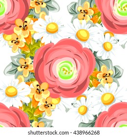 Abstract elegance seamless pattern with floral background