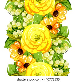 Abstract elegance seamless pattern with floral background