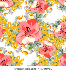 Abstract elegance seamless pattern with floral background