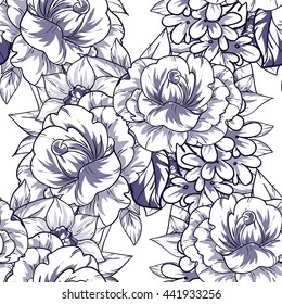 Abstract elegance seamless pattern with floral background