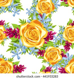 Abstract elegance seamless pattern with floral background