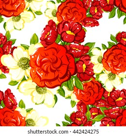 Abstract elegance seamless pattern with floral background
