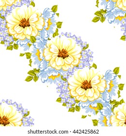 Abstract elegance seamless pattern with floral background