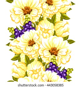 Abstract elegance seamless pattern with floral background