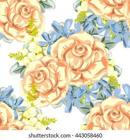 Abstract elegance seamless pattern with floral background