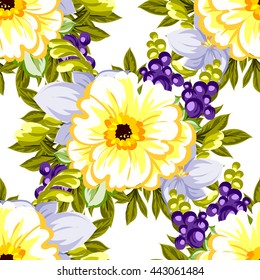 Abstract elegance seamless pattern with floral background