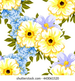 Abstract elegance seamless pattern with floral background