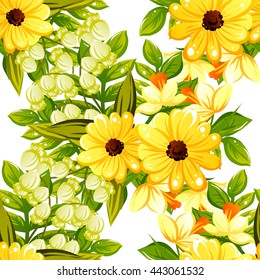 Abstract elegance seamless pattern with floral background