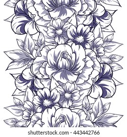 Abstract elegance seamless pattern with floral background