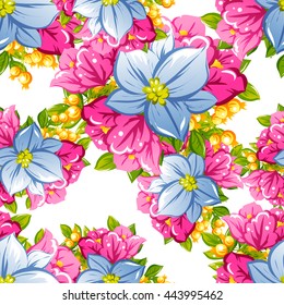 Abstract elegance seamless pattern with floral background
