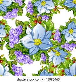 Abstract elegance seamless pattern with floral background