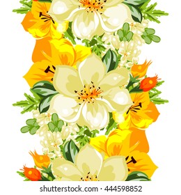 Abstract elegance seamless pattern with floral background