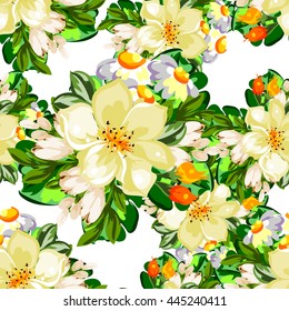 Abstract elegance seamless pattern with floral background