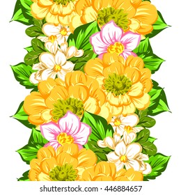 Abstract elegance seamless pattern with floral background
