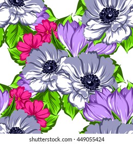 Abstract elegance seamless pattern with floral background
