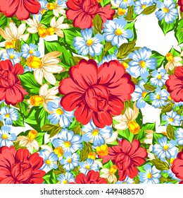 Abstract elegance seamless pattern with floral background