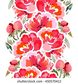 Abstract elegance seamless pattern with floral background