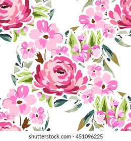 Abstract elegance seamless pattern with floral background