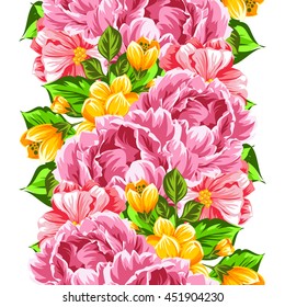 Abstract elegance seamless pattern with floral background