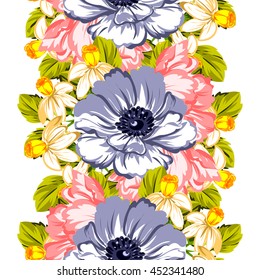 Abstract elegance seamless pattern with floral background