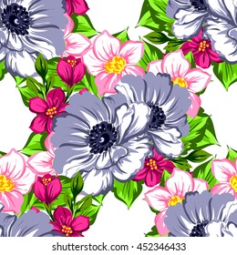 Abstract elegance seamless pattern with floral background
