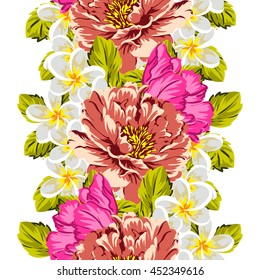 Abstract elegance seamless pattern with floral background