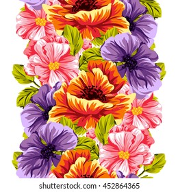 Abstract elegance seamless pattern with floral background