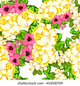 Abstract elegance seamless pattern with floral background