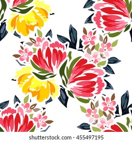 Abstract elegance seamless pattern with floral background