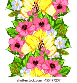 Abstract elegance seamless pattern with floral background
