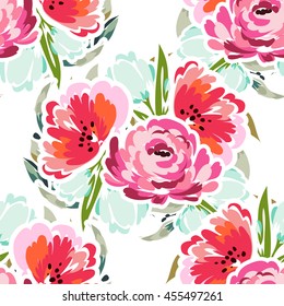Abstract elegance seamless pattern with floral background