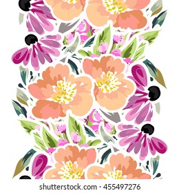 Abstract elegance seamless pattern with floral background