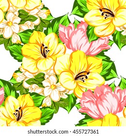 Abstract elegance seamless pattern with floral background