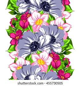 Abstract elegance seamless pattern with floral background