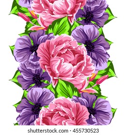 Abstract elegance seamless pattern with floral background