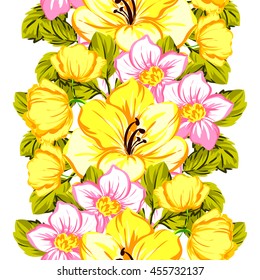 Abstract elegance seamless pattern with floral background