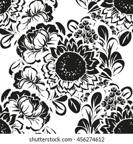 Abstract elegance seamless pattern with floral background