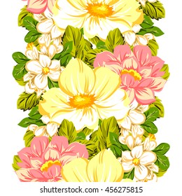Abstract elegance seamless pattern with floral background