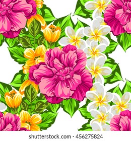 Abstract elegance seamless pattern with floral background