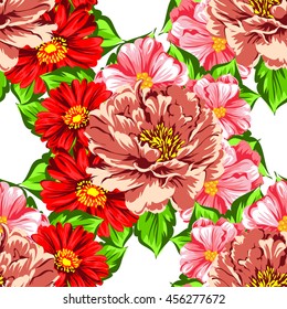 Abstract elegance seamless pattern with floral background