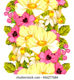 Abstract elegance seamless pattern with floral background