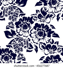 Abstract elegance seamless pattern with floral background