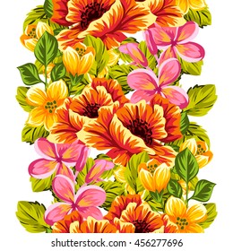 Abstract elegance seamless pattern with floral background