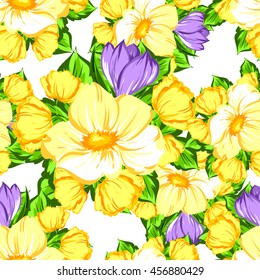 Abstract elegance seamless pattern with floral background