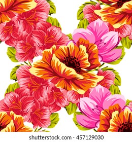 Abstract elegance seamless pattern with floral background