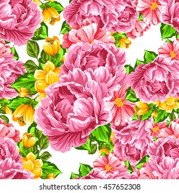 Abstract elegance seamless pattern with floral background