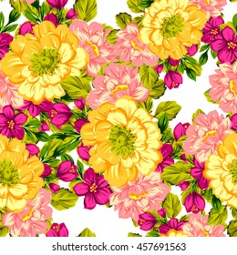 Abstract elegance seamless pattern with floral background
