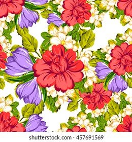 Abstract elegance seamless pattern with floral background